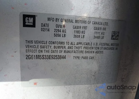 2014 Cadillac Xts Luxury z USA, uszkodzony, nr VIN 2G61M5S33E9253844